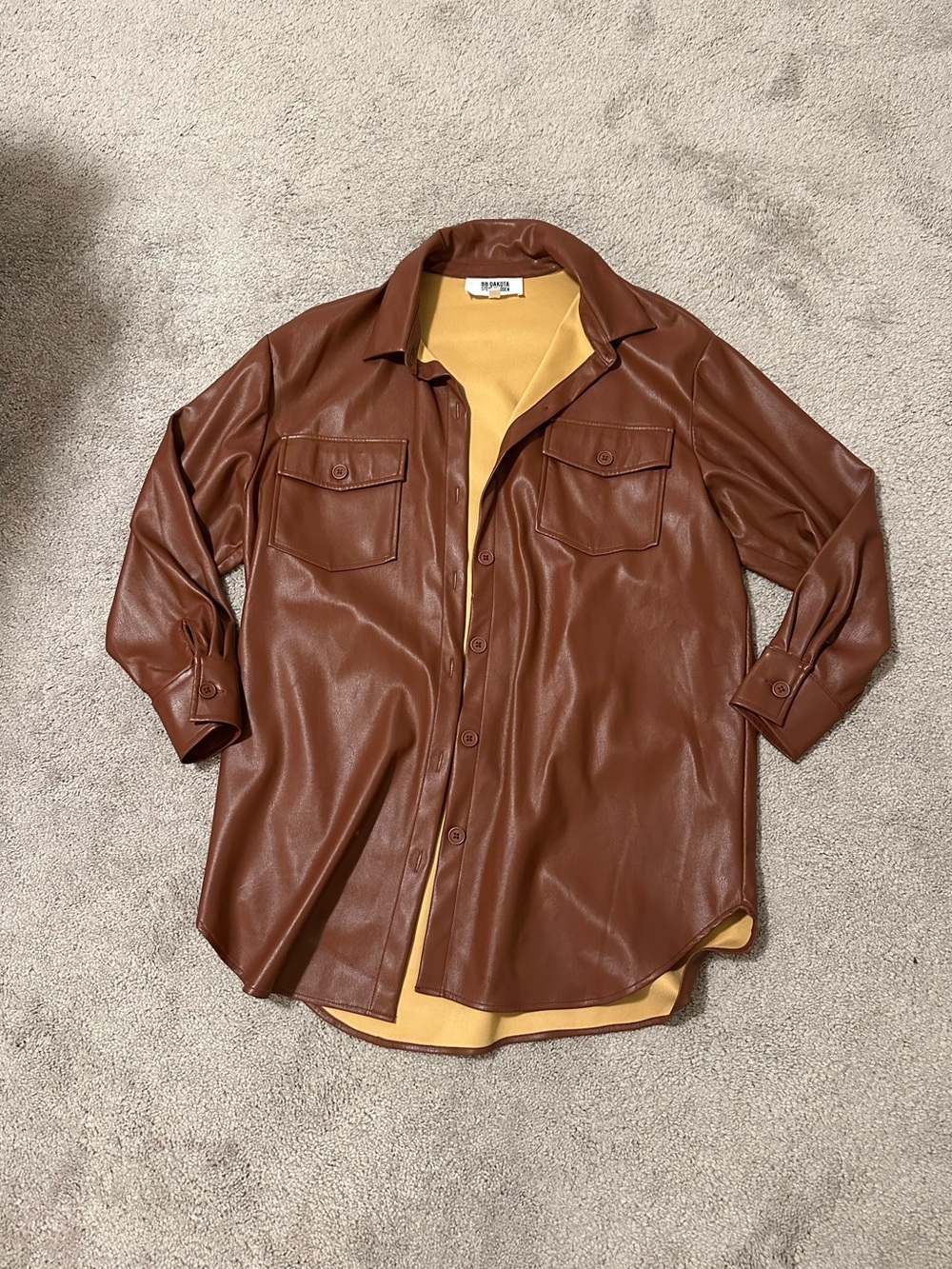 Steve Madden Faux Leather Shirt Jacket